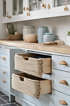 Incorporate DIY Rope Handles on Kitchen Drawers for a Coastal Feel Rope Handles