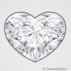 a heart shaped diamond with the words, 47 diamond district on it's side