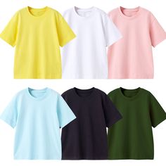 Pattern: solid Color: Color: white, pink, yellow, black, blue, green Height: 90CM, 100cm, 110cm, 120cm, 130cm, 140cm Sleeves: short sleeves Fabric: Cotton Gender: neutral, boy, girl Launch: Summer 2021 Season: Summer Yellow Short Sleeve Top, Yellow Solid Color Cotton Top, Yellow Cotton Top, 브로셔 디자인, Future Outfit, Boys Clothes Style, Loose Shorts, Kids Fashion Boy, Summer Cotton