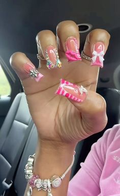 Short Pink Nails, Duck Nails, Acrylic Nails Coffin Pink, Unique Acrylic Nails