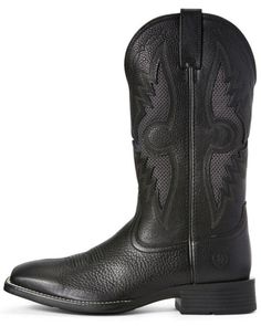 Ariat Men's Solado VentTEK Western Boots - Wide Square Toe, Black Classic Slip-resistant Snip Toe Boots, Black Slip-resistant Boots With Snip Toe, Black Slip-resistant Snip Toe Boots, Square Toe Black Cowboy Boots, Mens Ariat Work Boots, Luxury Men's Square Toe Cowboy Boots, Arait Boots Men's Square Toe, Mens Cowboy Boots Square Toe Brown, Liner Socks