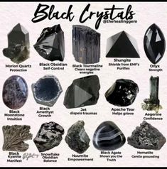 Grid Ideas, Gemstones Chart, Crystal Healing Chart, Inner Witch, Witch Stuff, Philosophers Stone, Black Amethyst, Black Gems, Spiritual Crystals