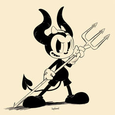 an image of mickey mouse holding a shovel