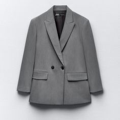 Full Cut Blazer With Lapel Collar And Long Sleeves. Welt Pockets With Flaps At Front. Front Double Breasted Button Closure. Zara Oversized Elegant Blazer, Zara Classic Double-breasted Blazer, Zara Oversized Office Blazer, Sheer Long Sleeve Dress, Zara Fall, Zara Suits, Cut Blazer, Sleeveless Sweater Dress, Dad Fashion