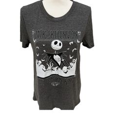 Disney Tim Burton's The Nightmare Before Christmas - Jack Skellington The Pumpkin King Grey T-Shirt Size- Large 65% Polyester 35% Rayon Nwt Women's Slim Fit Ultra Soft T-Shirt Perfect For The Upcoming Halloween/Christmas Season And Any Time As A Fan! The Pumpkin King, Pumpkin King, Grey T Shirt, The Nightmare Before Christmas, Disney Tops, The Nightmare, Jack Skellington, Nightmare Before, Gray Tshirt