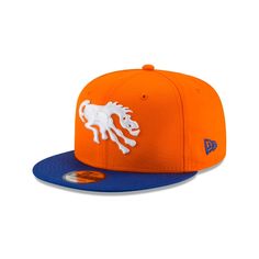 The Denver Broncos Two Tone 9FIFTY Snapback features an allover team colored fabrication with an embroidered Broncos logo at the front panels and an adjustable snapback closure at the rear. Retro Hat, Broncos Logo, Broncos Fans, Black Gloves, New Era Cap, Detroit Red Wings, New Era 59fifty, Denver Broncos, Nfl Teams