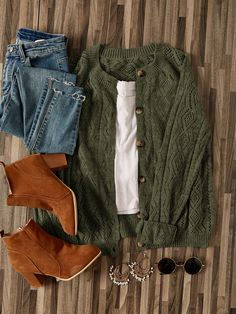 Plus Size Women Crochet Knit Cardigan, Autumn Fall Clothes Army Green Casual  Extra-Long Sleeve Knitwear Plain  Slight Stretch  Women Plus Clothing, size features are:Bust: ,Length: ,Sleeve Length: Forest Green Outfits For Women, Forest Green Cardigan Outfit, Army Green Sweater Outfit, Mid Size Fashion Casual, Hunter Green Outfits For Women, Winter Fashion 2024 Women, Dark Green Cardigan Outfit, Olive Cardigan Outfit, Green Capsule Wardrobe