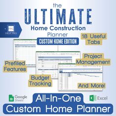 the ultimate home construction planner with all - in - one project management and custom home planner