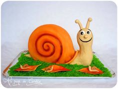 a cake made to look like a snail