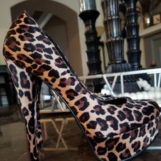 New With Tag Cheetah Shoes Leopard Print Synthetic Heels With Round Toe, Cheetah Shoes, Stiletto Pumps, Shoe Closet, Shoes Color, Winter Fashion Outfits, Black And Brown, Winter Fashion, Pumps