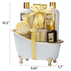 Lily Roy Pampering Gift Sets for Women Self Care Bath Gift Set Basket What Has Everything This Bath Tub Spa Basket for Women includes 250mL Shower Gel 250mL Bubble Bath 30mL Jojoba Oil 145mL Body Cream 250g Bath Salt 150g Bath Bomb Bath Tub nbsp Bath Spa Kit for Women Gift Set The Bath Lovers Delight Pampering Gifts The active ingredients of sweet almond oil can increase skin elasticity reduce wrinkles and prevent aging Spoil your wife husband daughter or mother amp father with dozens of amazing baths and showersnbspnbspnbsp Girls wont know where to begin with bubbles fizzers and salts And then there is lotion she can layer on every day of the week Spa Baskets Set for Women Gift Making a Fantastic Gift The bath lover in your life is going to appreciate this cute spa gift set no matter the Spa Baskets, Self Care Bath, Women Self Care, Spa Basket, Spa Gift Set, Skin Care Masks, Bath Gift Set, Gift Making, Bath Gift