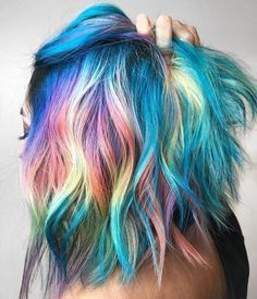 Iridescent Hair, Wild Hair Color, Pulp Riot Hair Color, Pulp Riot Hair, Rainbow Mermaid, Hair Color Pastel