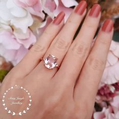 Cushion Cut Morganite Ring Morganite Engagement Ring Three - Etsy Morganite Ring White Gold, Engagement Ring Three Stone, Pink Stone Ring, Pink Stone Rings, Pink Cushion, Ring Three Stone, Pink Diamonds, Pink Cushions, Padparadscha Sapphire