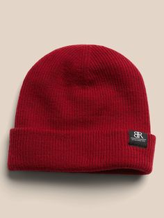 Soft and minimal, this ribbed-knit beanie is crafted from our warm and machine-washable Merino wool so you'll reach for it every time the temperatures drop.  Length: 10. 25" (26cm) Gift Card Balance, Red Star, Knit Beanie, Hats For Men, Merino Wool, Banana Republic, Ribbed Knit, Wool, Knitting