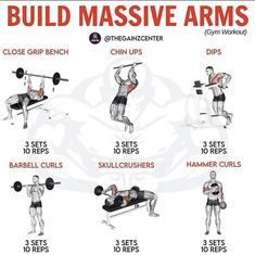 a poster showing how to build massive arms