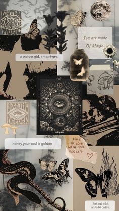 a collage of images with words and pictures on them