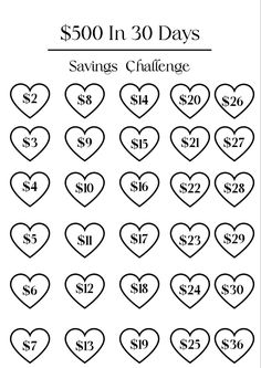 the $ 500 in 30 days savings challenge for valentine's day is now available