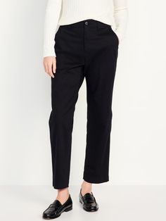 High-Waisted OGC Chino Pants | Old Navy Everyday Mid-rise Bottoms With Elastic Waistband, Business Casual Ankle-length Pants With Button Closure, Ankle-length Business Casual Pants With Button Closure, Versatile Ankle-length Pants For Everyday, Mid-rise Everyday Bottoms With Hip Pockets, Mid-rise Everyday Bottoms With Side Pockets, Everyday Straight Leg Bottoms With Button Closure, Everyday Mid-rise Bottoms With Welt Pockets, Versatile Mid-rise Bottoms For Everyday