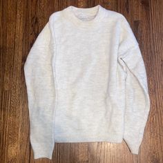 Never Worn (No Tag) Size Small Full Length Sweater With A Mock/Crew Neck Urban Outfitters White Winter Top, Urban Outfitters White Top For Winter, Urban Outfitters White Everyday Tops, White Urban Outfitters Tops, Urban Outfitters White Tops For Everyday, Fuzzy Sweater, White Cream, Cream White, Colorful Sweaters