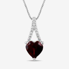 Features: Quick ShipJewelry Closure: Spring Ring ClaspSetting: ProngShape: HeartStone Cut: HeartStone Millimeter Measurement: 9 Mm Length, 6 Mm WidthMetal Color: WhiteChain Length: 18 InchChain Gauge: 040Pendant Length: 12.9mmPendant Width: 6.7mmChain Construction: BoxCare: Wipe CleanStone Type: 13 Lab Created Sapphire, 1 Genuine GarnetAuthenticity: Genuine StoneBirthstone: January BirthstoneMetal: Sterling SilverNecklace Type: Pendant NecklacesPendant & Charms Type: PendantsCountry of Origin: I Sterling Silver Heart Pendant, Silver Heart Pendant, Sterling Silver Heart, Red Garnet, Heart Pendant Necklace, Silver Heart, Spring Rings, Pendant Necklaces, Heart Pendant