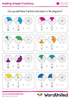 the worksheet for adding fraction numbers to fractions is shown in this image