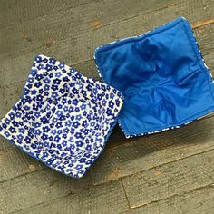 Handmade Microwave Bowl Holder Blue Floral Microwave Bowl Holders, Square Prints, Bowl Holder, Microwave Bowls, Hot Dishes, Handmade Fabric, Blue Floral, Soups, Ice Cream