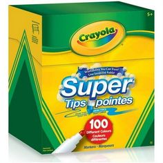 a box of crayol super tips points