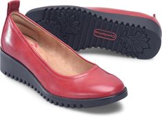 The DillonG��s stylish chunky wedge sole brings you walk-all-day comfort with shock absorption and a lightweight feel. Chunky Wedges, Comfort Shoes Women, Dress Up Day, Comfort Shoes, Shoes And Boots, Shoes Women, Cherry Red, Slip Ons, Fashion Sense