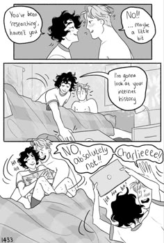 a comic strip with an image of two people in bed