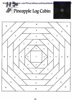 an image of the pineapple log cabin pattern for quilts and other sewing projects