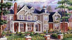 this is an artist's rendering of the victorian style house plans for your home