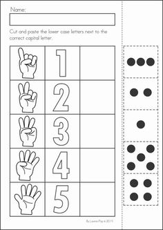 a printable worksheet with numbers and hands for counting the number one to five