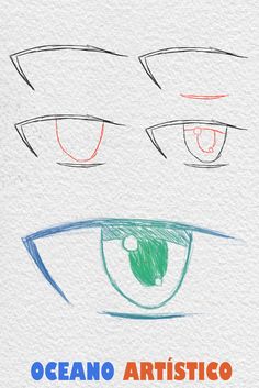 three different types of eyes with the words oceano artistico written in front of them