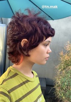 80s Pixie Haircut, Short Curly Punk Hair, Short Shullet, Fairy Pixie Cut, Curly Pixie Mullet, Short Punk Hair Pixie, Short Mullet Curly Hair, Pixie Mullet Haircut, Pixie Mullet Curly