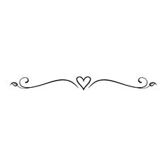 a black and white drawing of two hearts in the shape of a line on a white background