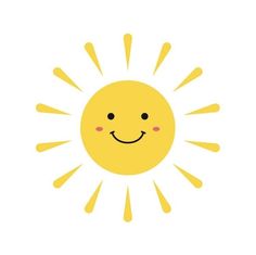 a yellow sun with a smile on it's face