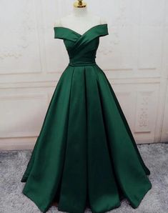 Green Prom Dress Long, 2021 Prom Dresses, Simple Prom Dress, Senior Prom Dresses, Satin Evening Dresses, Long Evening Gowns, Cute Prom Dresses, Pretty Prom Dresses, Green Prom Dress