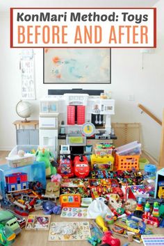 a pile of toys sitting on top of a wooden floor