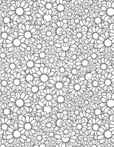 a black and white floral background with lots of flowers