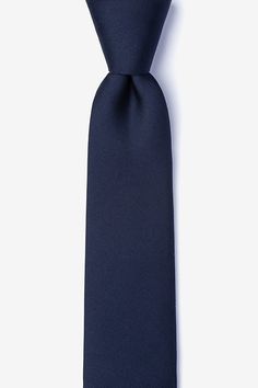 Navy Blue Silk Navy Blue Skinny Tie | Ties.com Modern Blue Ties For Formal Occasions, Blue Elegant Suit And Tie Accessories For Formal Occasions, Modern Blue Suit And Tie Accessories For Formal, Modern Blue Suit And Tie Accessories For Formal Occasions, Dapper Solid Color Party Ties, Dapper Solid Color Ties For Parties, Elegant Blue Tie For Business, Modern Fitted Ties For Formal Occasions, Elegant Blue Ties