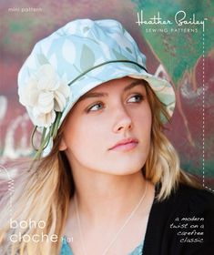 "Free Domestic Shipping on order totals (after applied discounts & before taxes) of $50 or More. PATTERN ONLY NOT A FINISHED ITEM \"Boho Cloche Hat\"    MP007BC      By: Heather Bailey Sewing Patterns * Paper Printed Pattern Only * Project: Hat * Finished Size:    - Small: 21\" - 21 1/2\"  - Medium: 21 3/4\" - 22 1/4\"  - Large: 22 1/2\" - 23\" * Paper Templates included * Skill Level: Confident Beginner * See listing photos for fabric requirements A modern twist on a carefree classic. Glam up your wardrobe with Boho Cloche Hats.  Reminiscent of the flapper hat of the roaring 1920's this cloche (French for \"bell\") offers a comfy design that flatters every face shape.  Perfect for a day in or a night out, the Boho Cloche embodies French Flair in a carefree style that is tre's magnifique! Cappello Cloche, Cloche Hat Pattern, Hat Sewing, Heather Bailey, Sewing Hats, Sewing Crochet, Start Sewing, Boho Twists, Flapper Hat