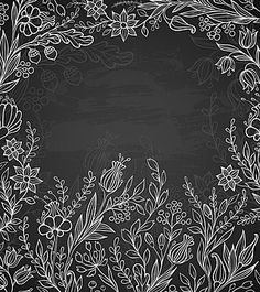 floral frame on chalkboard with space for text stock photo and royalty illustration eps file