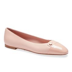 A soft and flexible version of the classic ballet flat, in pink nappa leather with a pink patent-leather cap toe. This item is eligible for exchange or store credit only. Sarah Flint, Chic Shoes, Pointe Shoes, High Quality Shoes, Leather Cap, Pumps Flat, Sandals For Sale, Perfect Shoes, Ballet Flat