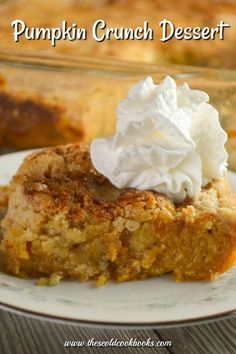 a slice of pumpkin crunch dessert on a plate