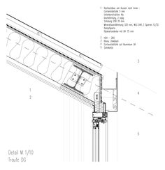 an architectural drawing of the side of a building