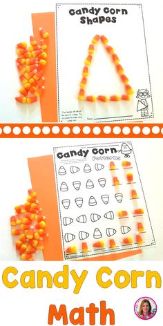 candy corn math worksheet for kids to practice counting and adding numbers with candy corn shapes