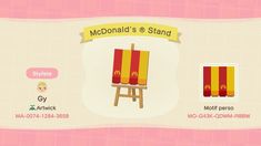 the mcdonald's stand is in animal crossing