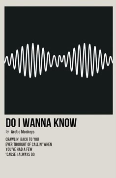 the cover art for do i wanna know? by arctic monkeys, featuring an image of a