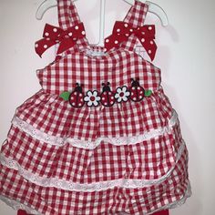 Girls Set, Top And Bottom. Size 24 Months. New With Tags. Red And White. Cute Red Sets For Spring, Red Cotton Spring Set, Red Cotton Set For Spring, Spring Red Cotton Set, Cute Red Playwear Sets, Red Playwear Sets For Spring, Red Casual Playtime Sets, Lady Bugs, Red Outfit