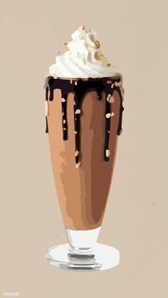 a chocolate milkshake with whipped cream and sprinkles on the top